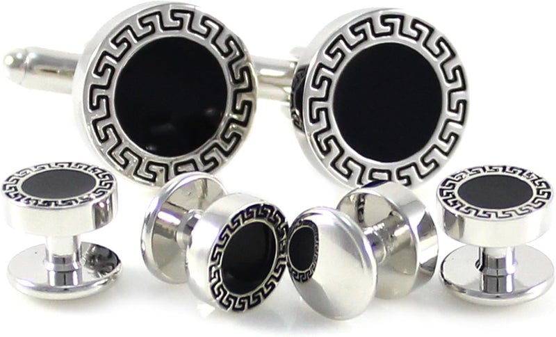 MENDEPOT Men Formal Wear Dress Shirt Cufflinks And Studs Set With Box Wedding Groom Groomsmen Gift - Image 4